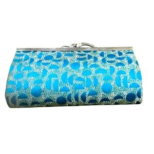 Blue and Silver Clutch Snap Closing Hardware